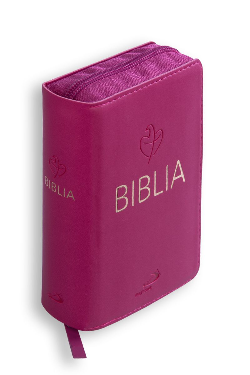 Biblia podręczna tabor flex z zamkiem - malinowa
