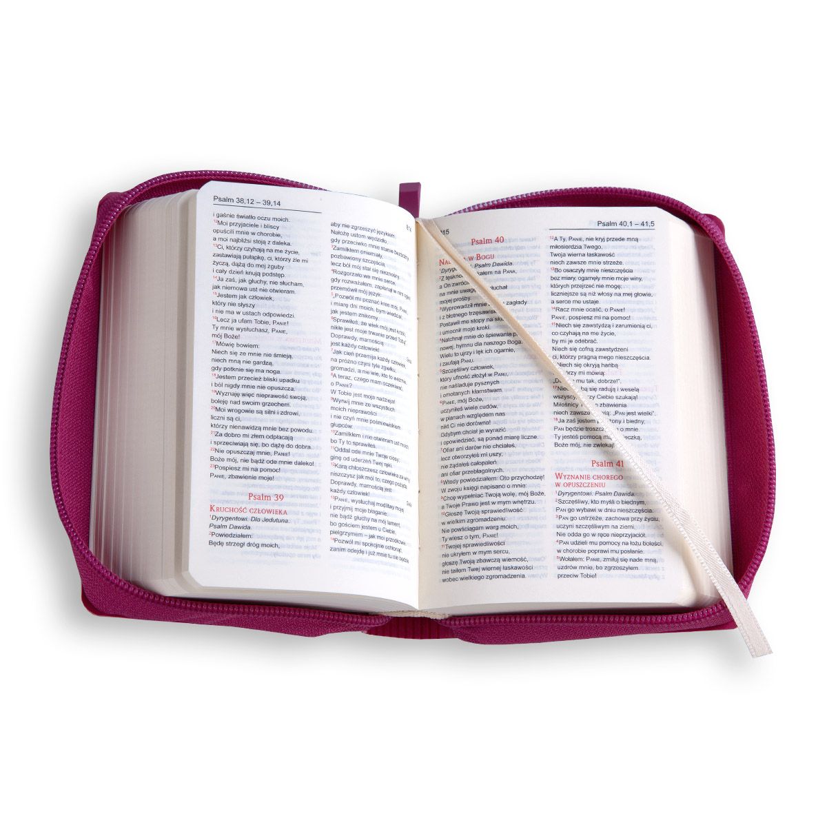 Biblia podręczna tabor flex z zamkiem - malinowa