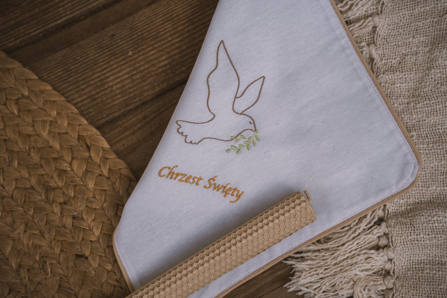 Szatka do Chrztu Świętego - Duch Święty Boho (z opcją personalizacji)