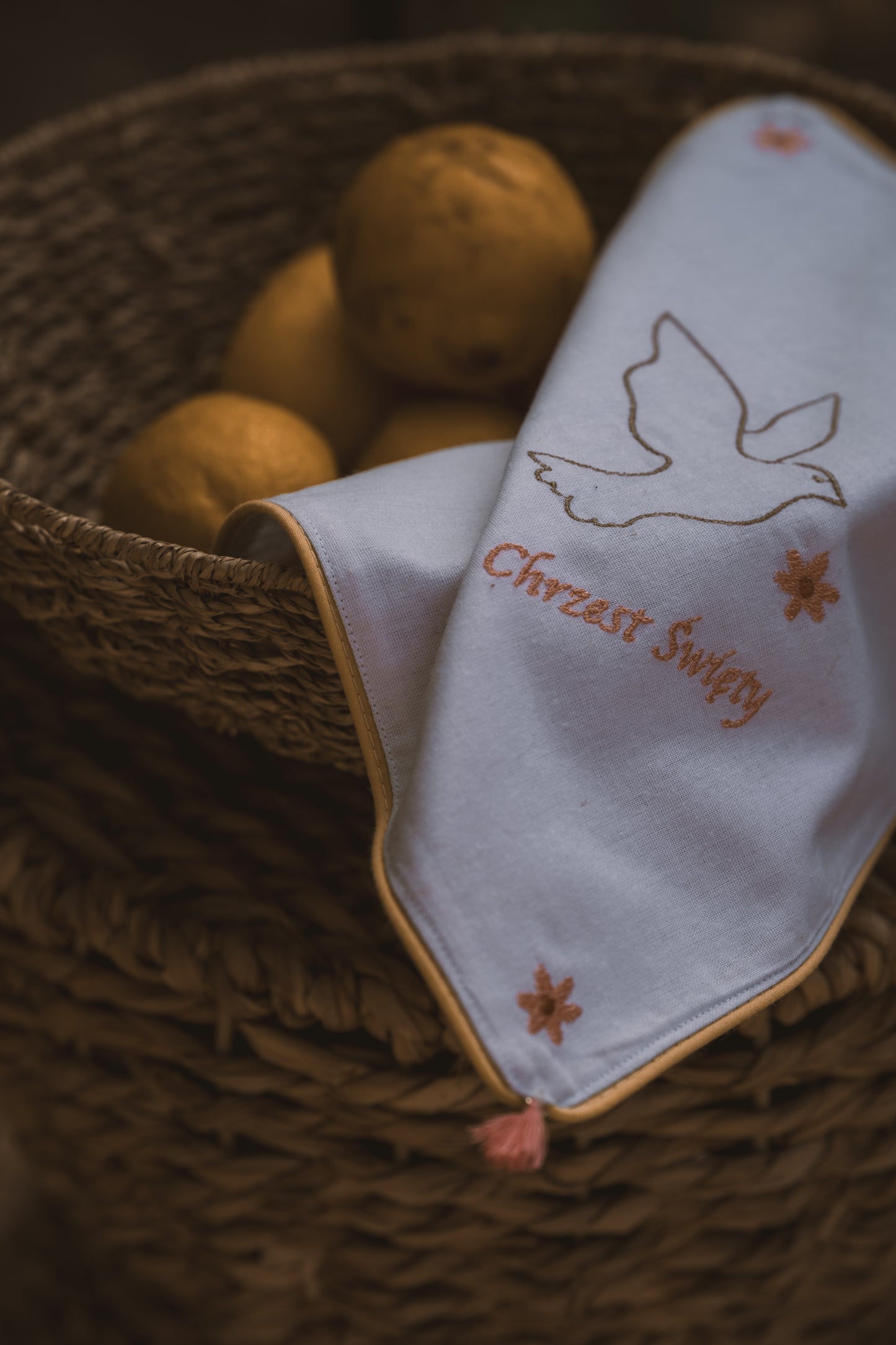 Szatka do Chrztu Świętego - Duch Święty Yellow (z opcją personalizacji)